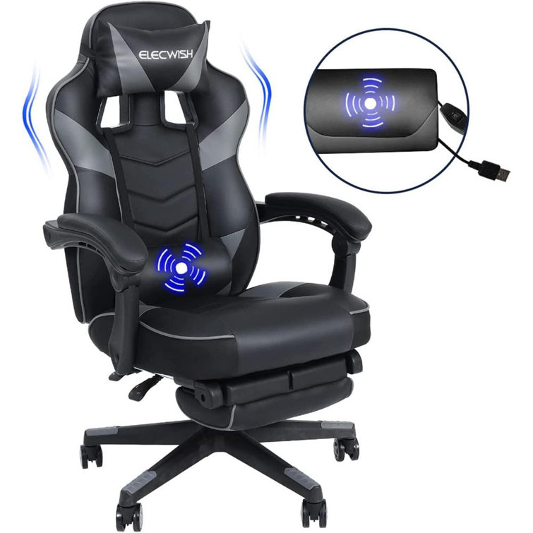 Elecwish Adjustable Reclining Ergonomic Faux Leather PC Racing